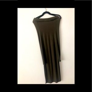 Indah Brand Dark Military Strapless Dress